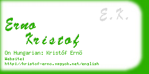 erno kristof business card